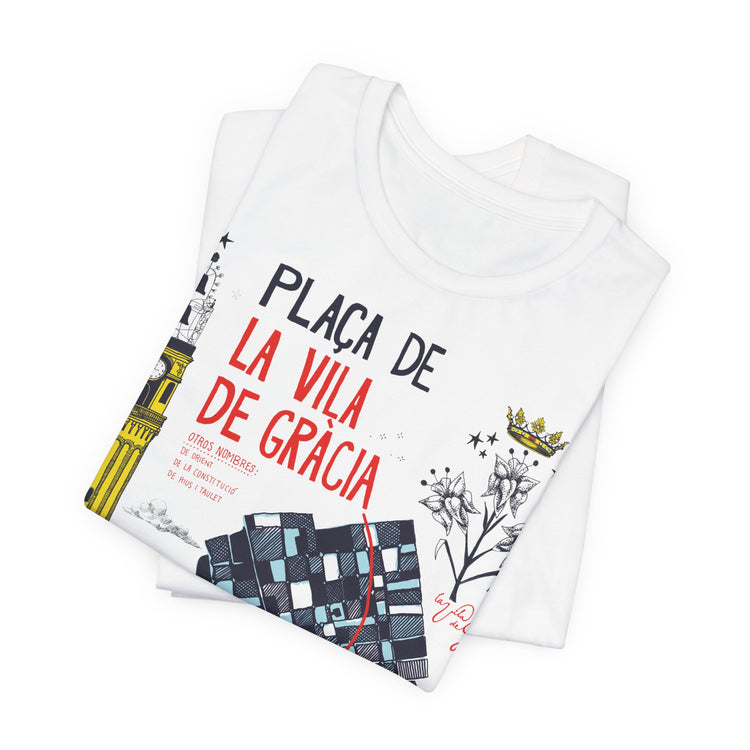 Playera de algodón con mapa de La Vila de Gràcia, SERIE: La Vila de Gràcia.