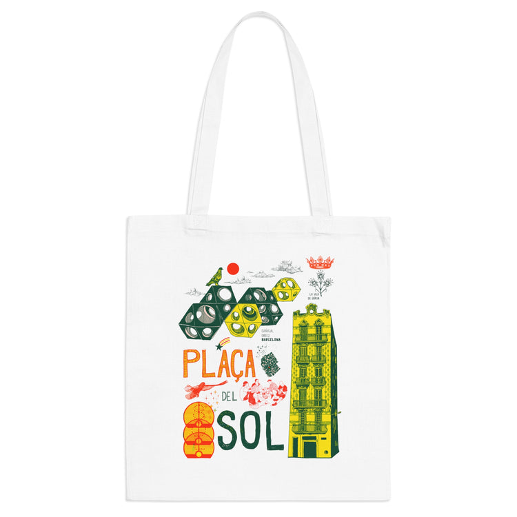 Bolsa tote con elementos de la Plaza del Sol, SERIE: La Vila de Gràcia.