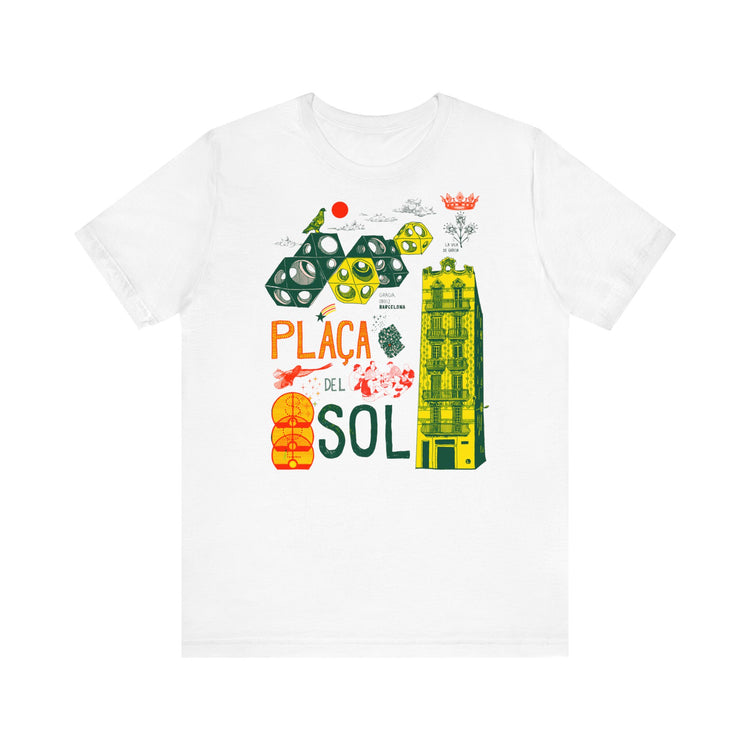 Playera de algodón con la Plaza del Sol, SERIE: La Vila de Gràcia.