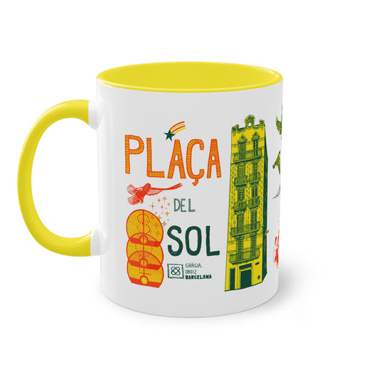 Taza de Cerámica de la Plaza del Sol. SERIE: La Vila de Gràcia