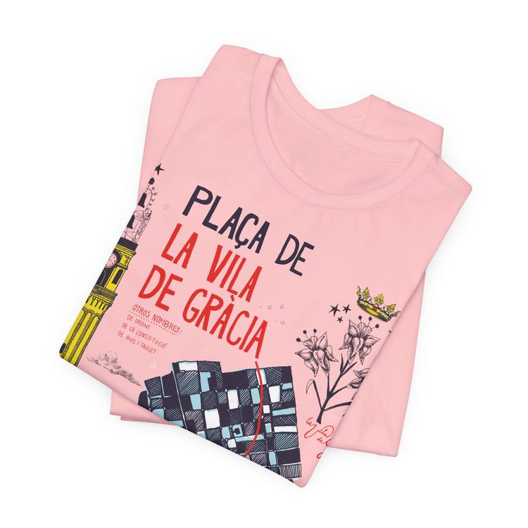 Playera de algodón con mapa de La Vila de Gràcia, SERIE: La Vila de Gràcia.