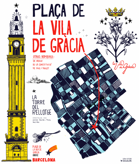 Bolsa tote con mapa de La Vila de Gràcia, SERIE: La Vila de Gràcia.