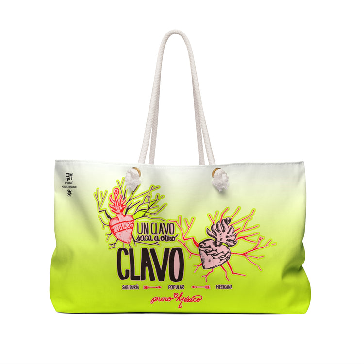 Bolso playera de lona UN CLAVO SACA A OTRO CLAVO - Bag - Serie: Puro México