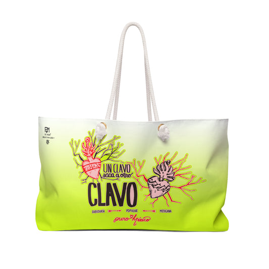 Bolso playera de lona UN CLAVO SACA A OTRO CLAVO - Bag - Serie: Puro México